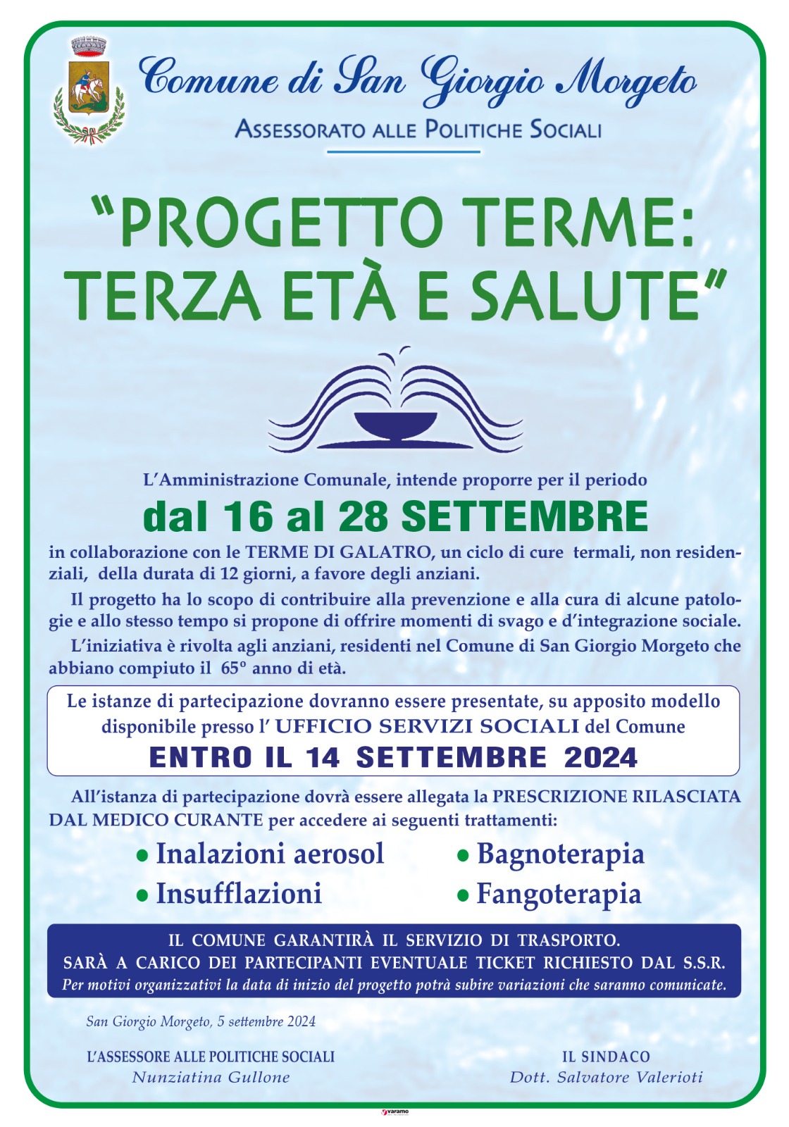 Progetto Terme: Terza Età e Salute